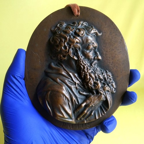 Bronze medal plaque saint - bronze, of